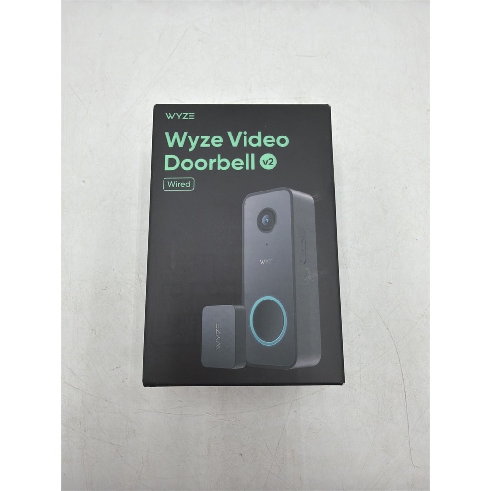 Wyze Video Doorbell v2 Wired 2K Resolution Night Vision Detection Black